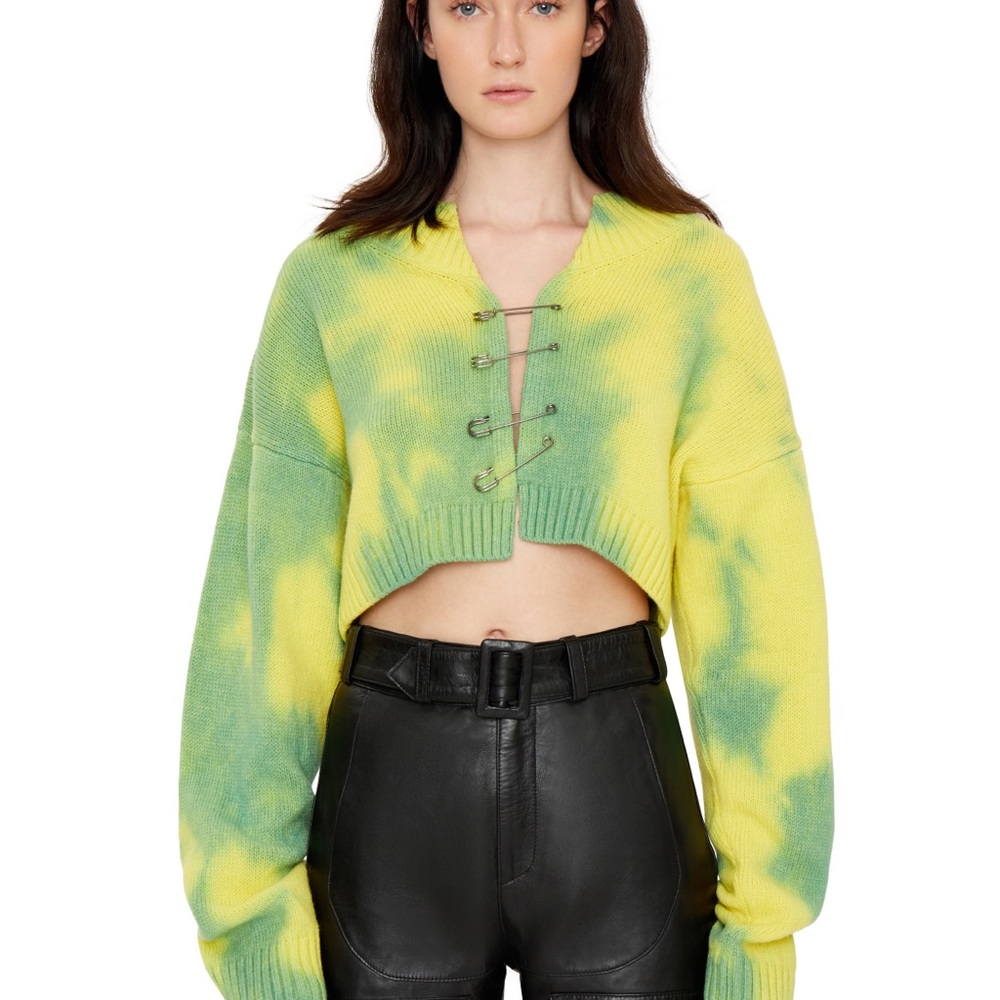 Danielle Guizio “TIE-DYE KNIT SAFETY PIN SWEATER”